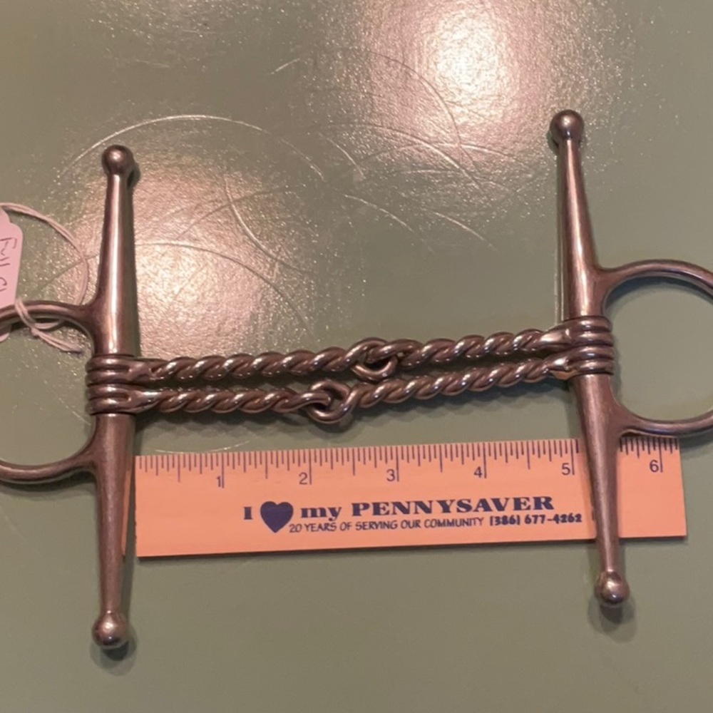 Full cheek double twist wire snaffle horse bit